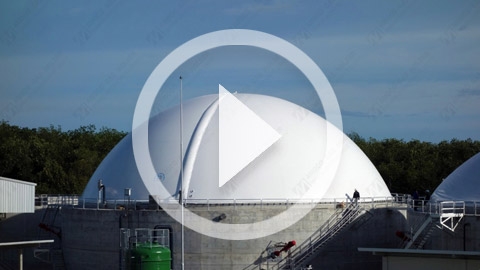 [4K, Time Lapse]  3 sets of AMOCO membrane gas holders in Rayong, Thailand