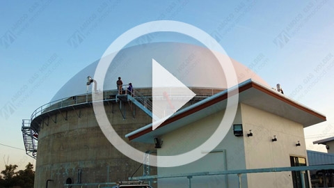 [4K, Time Lapse] AMOCO Double Membrane Biogas Holder Project in Thailand