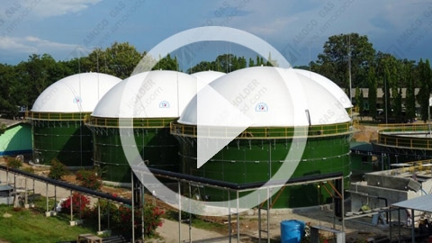 [4K, Time Lapse] 15 sets of AMOCO membrane gas holders in Indonesia